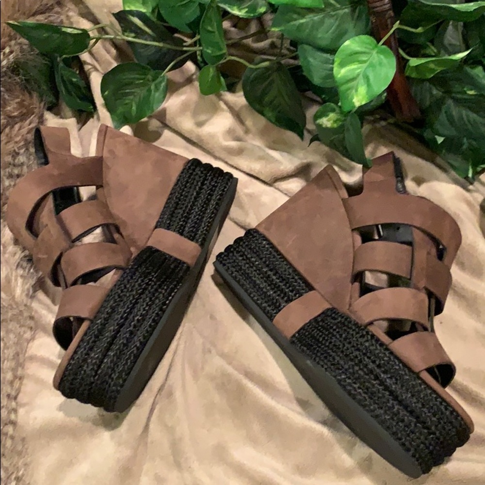 All Saints Marzee Two Tone Platform Wedge Sandal - Picture 5 of 16
